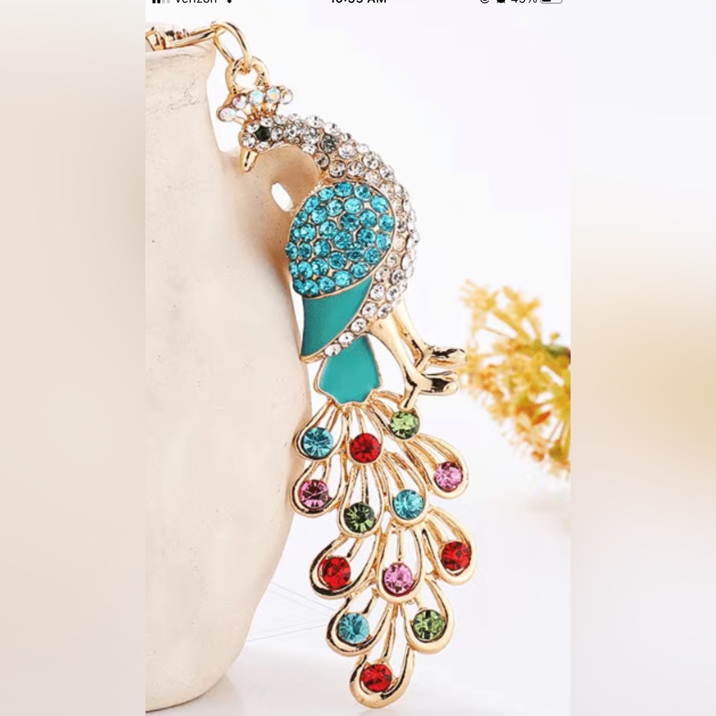 New Blue Peacock Bag Charm.